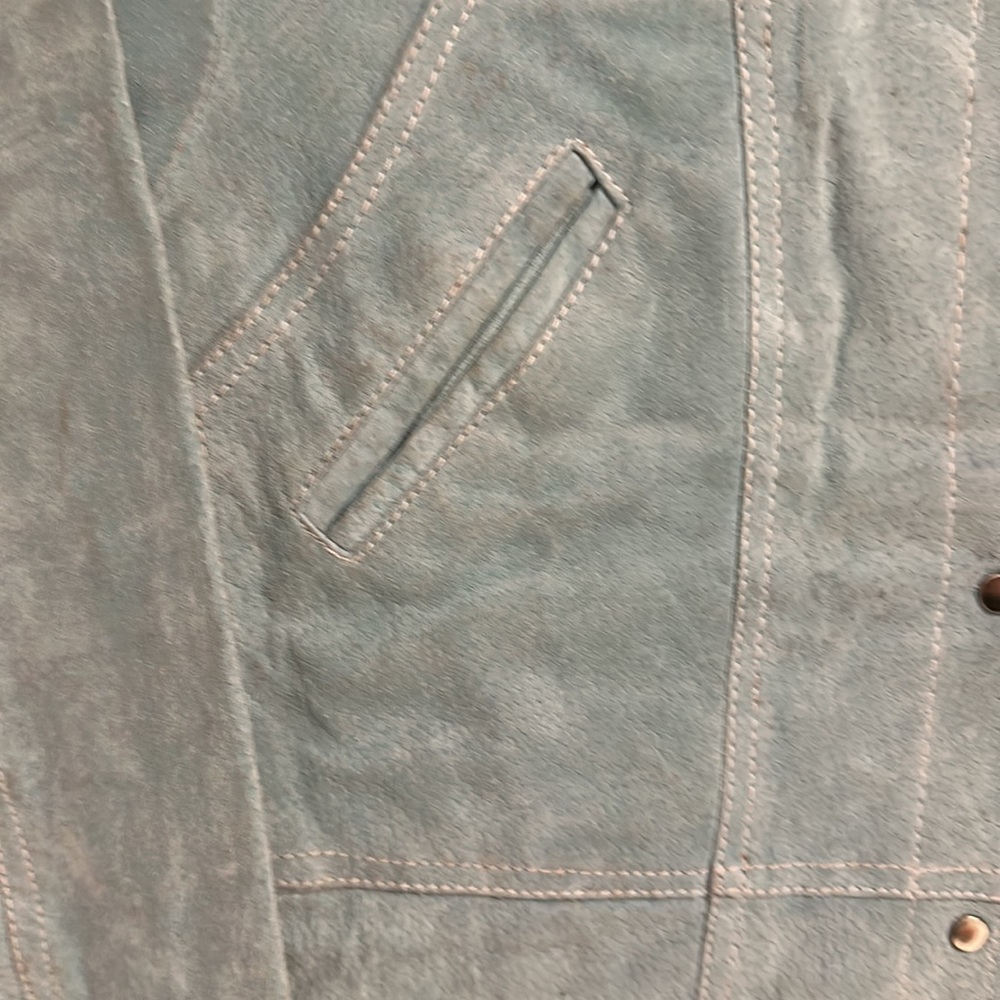 Wilson Leather Pure Suede Leather short jacket in Seagreen! Size M! Gently worn - Picture 4 of 10